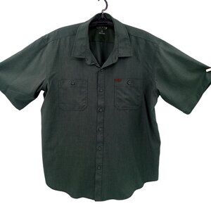 Orvis Mens Green Woven Tech Shirt Moisture Wick Pocket XXL Classic Collection